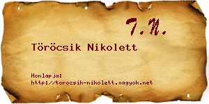 Töröcsik Nikolett névjegykártya