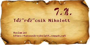 Töröcsik Nikolett névjegykártya